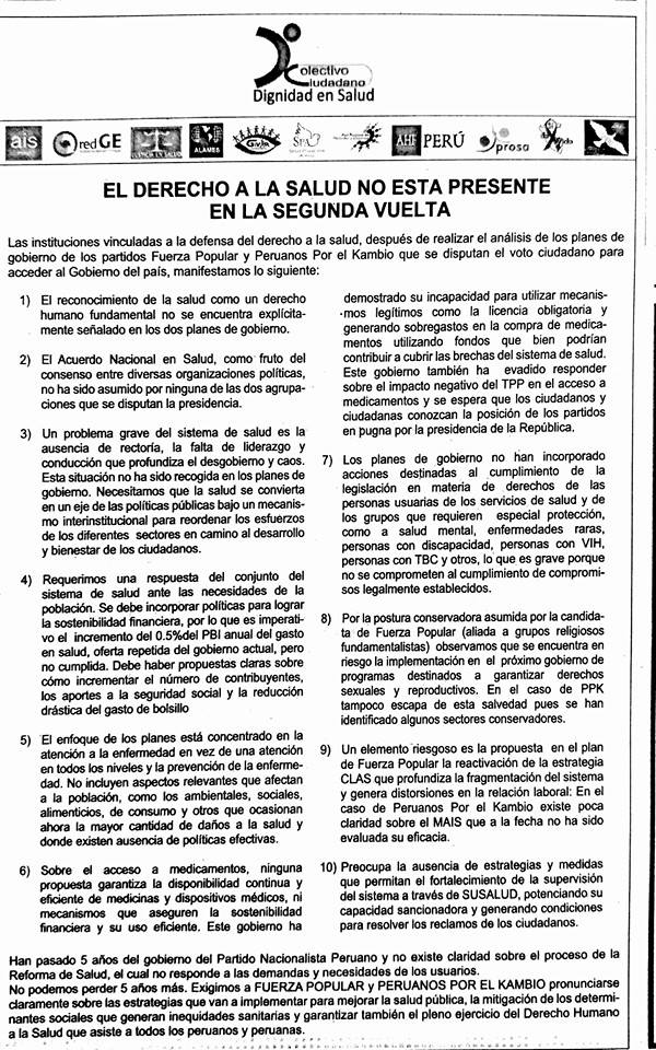 Comunicado de Sociedad Civil 