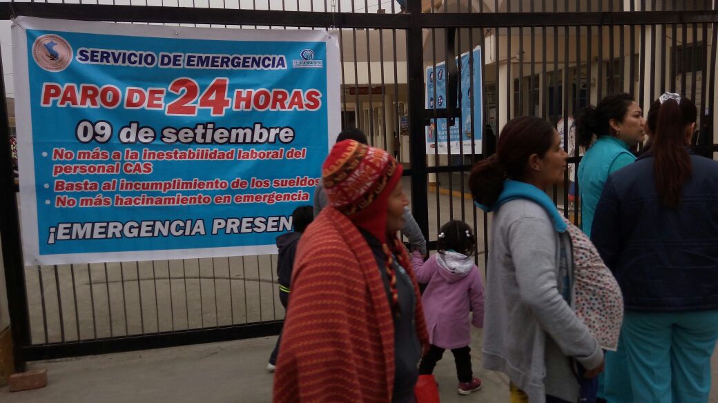 Plantón en el hospital / Foto: GIVAR